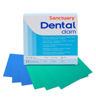 Коффердам 152 х 152 мм - 36 шт, Dental Dam латексний, блакитний