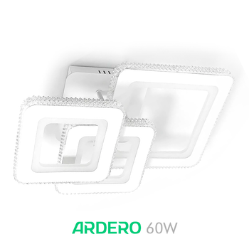 Люстра VIVID 60W AL6163 ARD белая Ardero 5000К 5150Лм светодиодная без пульта 410х290х165мм три квадрата