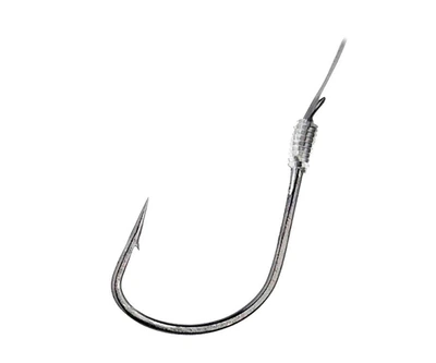 Одинарный крючок OWNER с поводком №12 (0,12мм) 10шт Black Chrome,RL-340-12