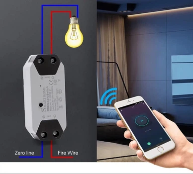 Wi-Fi выключатель 220V 10A Smart Home с поддержкой Tuya, беспроводное управление со смартфона