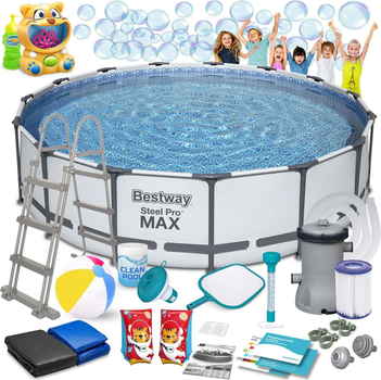 Каркасний басейн Bestway Steel Pro Max 457 x 107 см 18 в 1 з мильною машинкою 56488 (5903890614881)