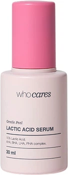 Несмываемая сыворотка-пилинг WhoCares Gentle Peel Lactic Acid Serum с молочной кислотой 30 мл (4820268260178)
