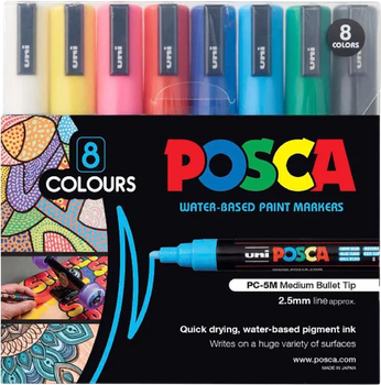 Zestaw markerów Uni Posca dekoracyjne z farbą 8 szt (4902778154151)