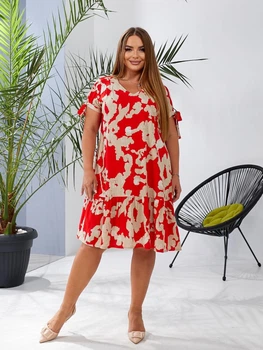 Fashions • Платье летнее Лайм Fashions 50 красный (1762-ои)