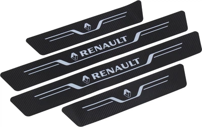 Наклейки на пороги карбон Renault кт. 4шт. 55х7 передні, 35х7 задні (New) 24-71