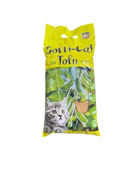 Соєвий наповнювач для туалету котячого Soffi-Cat Tofu з ароматом персика, 6 л 2,6 кг