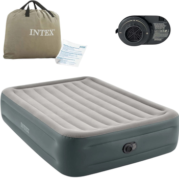 Materac dmuchany Intex 203 x 152 x 46 cm z wbudowaną pompką elektryczną 64126ND (6941057423463)