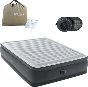 Materac dmuchany Intex 203 x 152 x 46 cm z wbudowaną pompką elektryczną 64414ND (6941057422954)