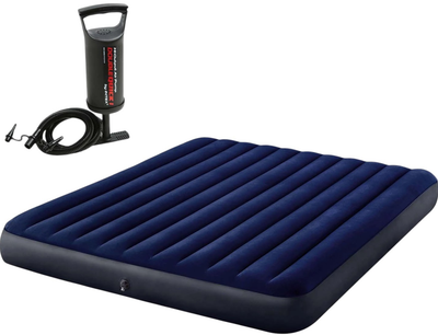 Materac dmuchany Intex 203 x 183 x 25 cm z pompką tłokową 64755 (5903890606824)