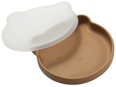 Talerz z pokrywką Kidnort Retter Brun silikonowy Brązowy 400 ml (5902983624264)