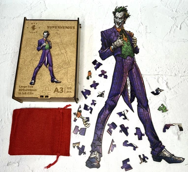Деревянный фигурный пазл Max Woody Джокер "Joker" A3 120 деталей