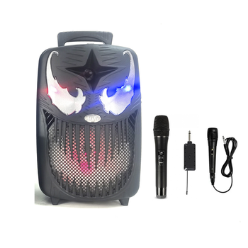 Автономна акустична система HALLOWEEN usb/mp3/fm/bt + Шнуровий та радіо мікрофон