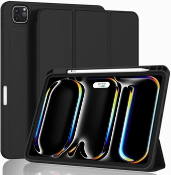 Силиконовый чехол обложка + Pencil Direct Charge + Pencil Holder BBM1 для iPad Pro 11" 2024 (M4)/2025(M5) Черный