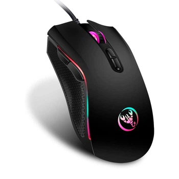Мышь Hongsund 7D Gaming Mouse USB, RGB подсветка, Black