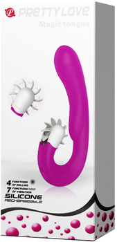Вибратор Baile Pretty Love Magic Tongue с клиторальным стимулятором-ротатором (BI-040059)(6959532319286)