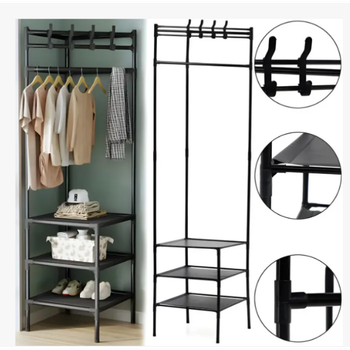 Кутова підлогова вішалка-стелаж Corner coat rack з поперечиною для вішалок у передню 180х45х45 см (NO9603-AV)