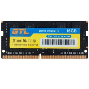 Память SO-DIMM, DDR4, 16Gb, 2666 MHz, GTL, 1.2V, CL19 (GTLSD16D426BK)