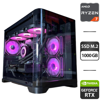 Сборка под заказ: игровой ПК GameMax Hype-M Black Tower / AMD Ryzen 7 7800X3D (8 (16) ядер по 4.2 - 5.0 GHz) / 32 GB DDR5 / 1000 GB SSD M.2 / nVidia GeForce RTX 5070, 12 GB GDDR7, 192-bit / 850W