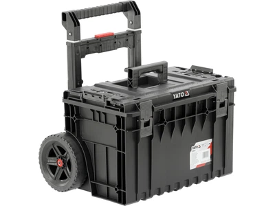 Ящик для инструментов 52V S1 2 секции с органайзером на 2-х колесах 660x643x483 мм с телескопической ручкой 660-1038 мм YATO (YT-09159)