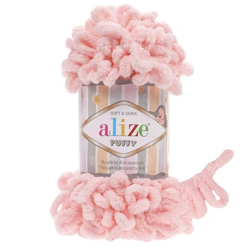 Пряжа Alize Puffy с петельками 340 пудрово-розовый