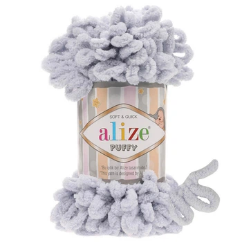 Пряжа Alize Puffy з петельками 416 сірий
