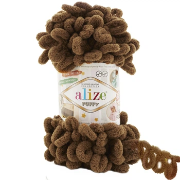 Пряжа Alize Puffy с петельками 321 кофе