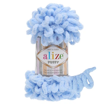 Пряжа Alize Puffy з петельками 183 блакитний