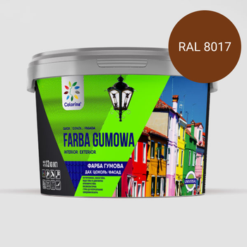 Краска резиновая для крыш, цоколей, фасадов Colorina Коричневая (RAL 8017) 6кг