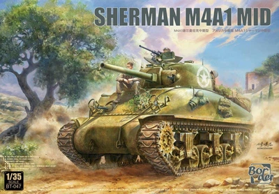 Збірна модель 1/35 Танк Шерман М4А1 Mid Border Model BT-047