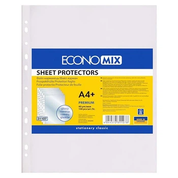 Файл вертикальный A4+ Economix E31107 Glossy 40 мкм 100 шт.