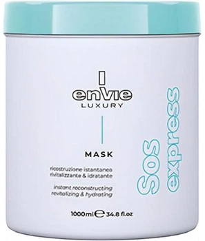 Амінокислотна маска для миттєвого зволоження та відновлення волосся Envie Luxury SOS Express Instant Reconstructing Mask, 1000 мл~