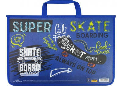 Портфель пластиковый А4 на молнии COOLFORSCHOOL 2 отделения SKATE 30000-03