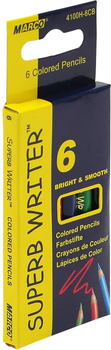 Карандаши цветные 6 цветов 4100Н-6СВ, міні, "Superb writer " Marco