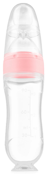 Butelka do karmienia Kidnort Retter Hjarta z łyżką silikonowa Różowa 90 ml (5902983624349)