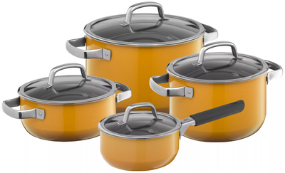 Набор кастрюль WMF FusionTec Mineral Yellow из 4 предметов универсальный сплав Made in Germany