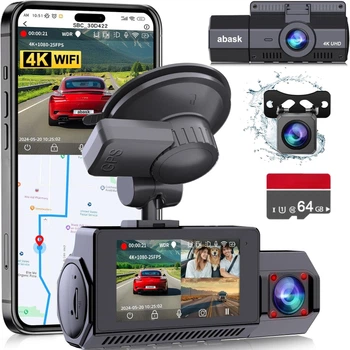 Видеорегистратор Abask A8pro / 4К / Wi-Fi / 170° / Черный Б/В