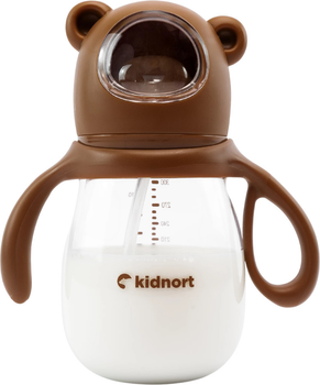 Пляшка для годування Kidnort Jordbaer 6+ міс коричнева 300 мл (5902983634010)
