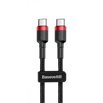 Кабель Baseus Cafule Type-C to Type-C PD 2.0 60W (1m) black/red