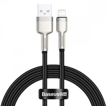Кабель Baseus Cafule Metal Lightning 2.4A (1m) black CALJK-A01