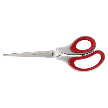 Ножиці Axent Duoton Soft 6102-06-A, 21 см, з прогумованими ручками, сіро-червоні