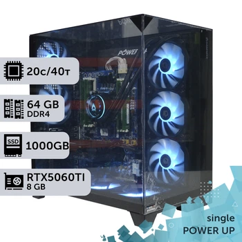 Рабочая станция PowerUp #324 Xeon E5 2673 v4 / 64 GB / SSD 1TB / GeForce RTX 5060Ti 8GB специализированная вычислительная графическая система для архитекторов и инженеров