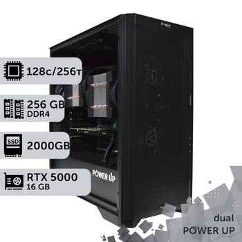 Двухпроцессорная рабочая станция PowerUp #538 AMD EPYC 7B13 x2 / 256 GB / SSD 2TB / NVIDIA Quadro RTX5000 16GB для 3D моделирования видеомонтажа рендеринга для инженеров и архитекторов