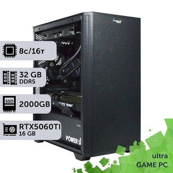 Игровой компьютер GamePC Ultra #489 Ryzen 7 7800 X3D / 32 GB / SSD 2TB / GeForce RTX 5060Ti 16GB сборка для киберспорта современных игр стрима