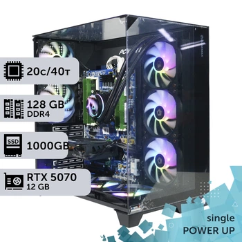 Рабочая станция PowerUp #319 Xeon E5 2673 v4 / 128 GB / SSD 1TB / GeForce RTX 5070 12GB специализированная вычислительная графическая система для архитекторов и инженеров