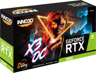 Відеокарта INNO3D GeForce RTX 3080 10GB X3 OC LHR GDDR6X 320bit Б\В