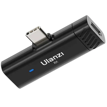 Бездротовий ресівер для мікрофонів петличних з LED-індикацією, USB Type-C, 800 mAh, чорний, 47x24.7x8.2 мм