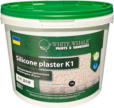 Декоративная штукатурка силиконовая White Whale Silicone plaster K1 15 кг (4823113406455)