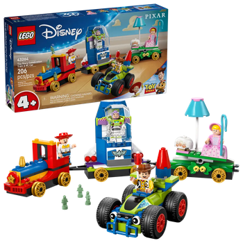 Zestaw klocków LEGO Disney Toy Story Wieczorny pociąg i samochód sterowany radiem 206 elementów (43264)