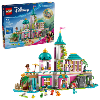 Zestaw klocków LEGO Disney Zamek księżniczek i królewskie zwierzaki 787 elementów (43267)