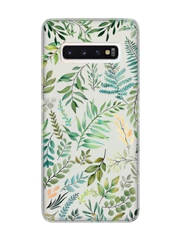Прозрачный чехол на Samsung Galaxy S10 :: Растительный фон (принт 377)